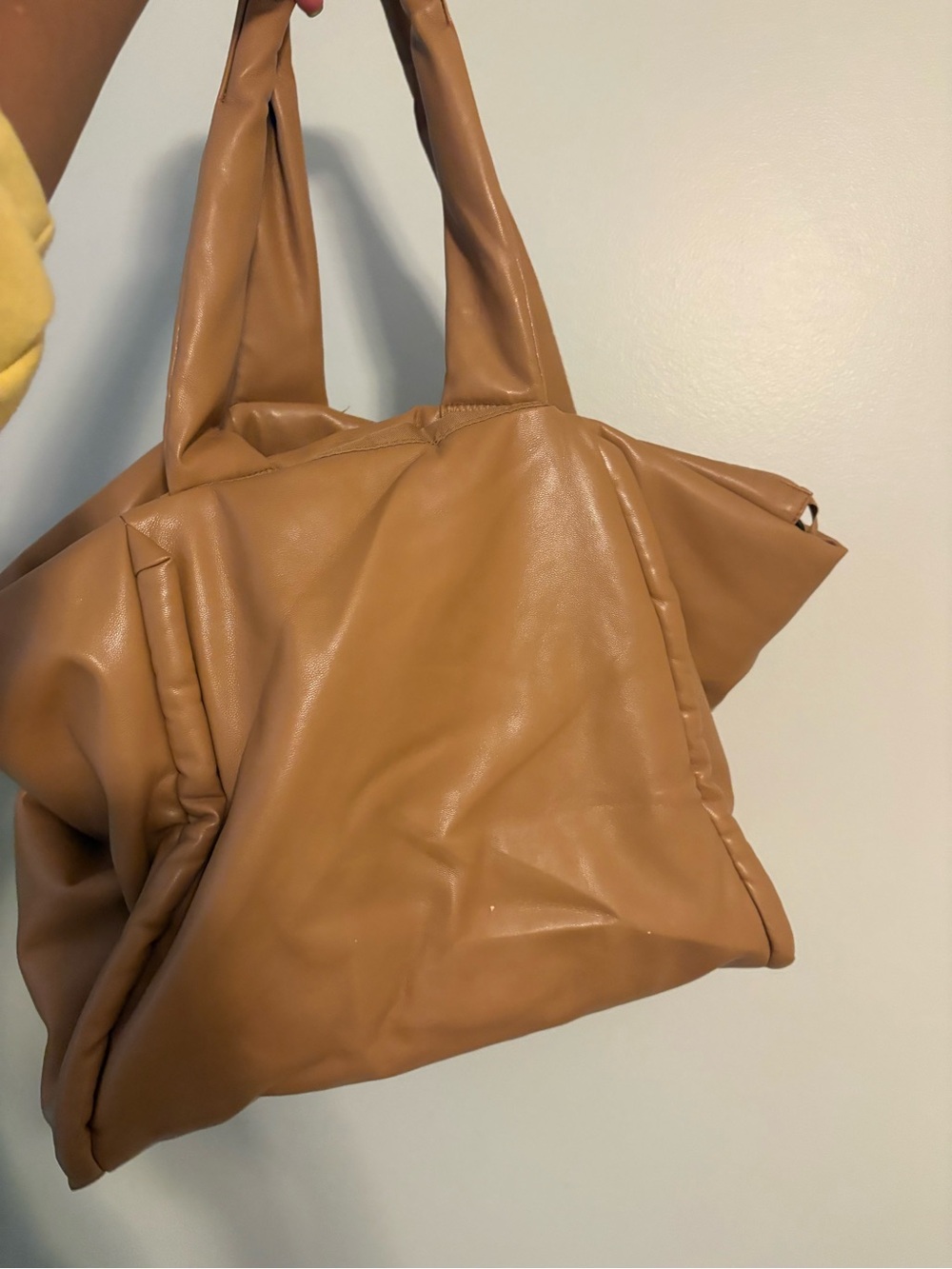 a new day Caramel Tan Padded Slouch Tote